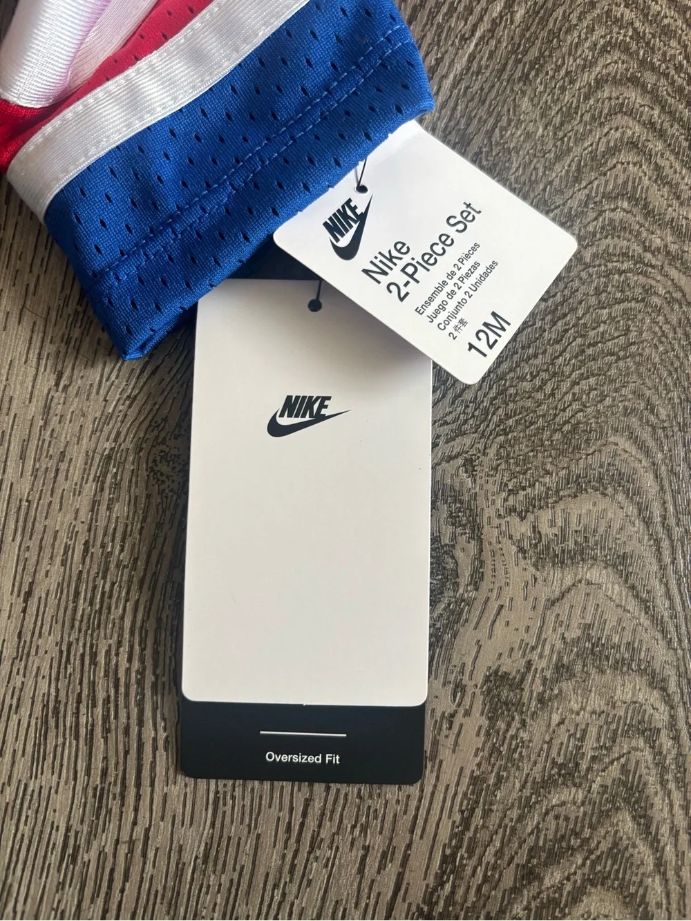 Nike White, Blue & Red Kids 2-Piece Jersey Set